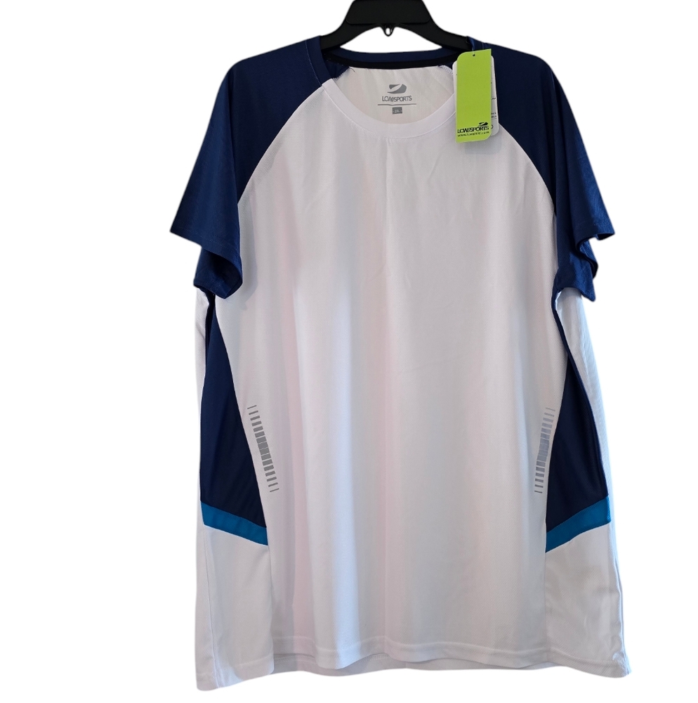 Lc Waikiki White and Blue Athletic T-Shirt, size XXL